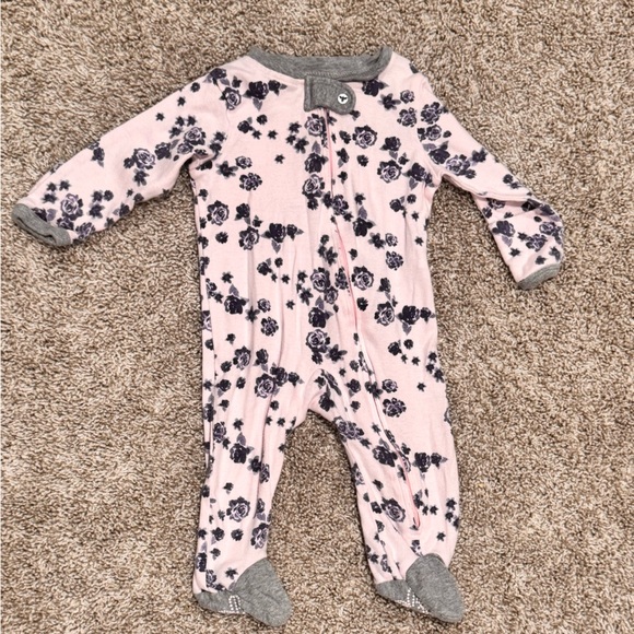 Burt’s Bees Baby Organic Floral Footed Sleeper Pajamas - Size 0-3 Months - Picture 2 of 7